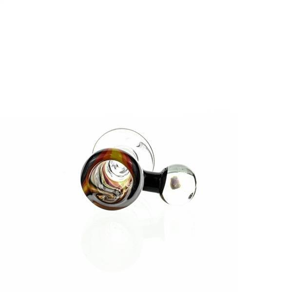 Side view of Joe Madigan Worked Funnel Bowl with Opal 108 - Handcrafted Glass Bowl