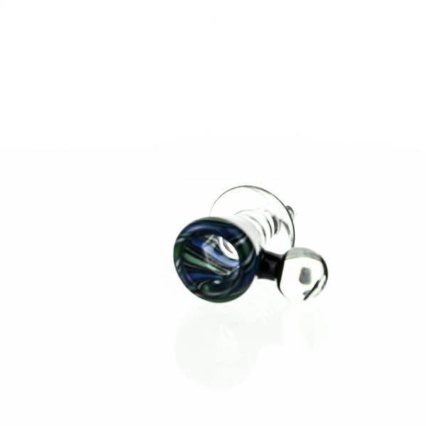 Side View of Joe Madigan Worked Funnel Bowl with Opal 116 - Smoke Spot Glass Shop