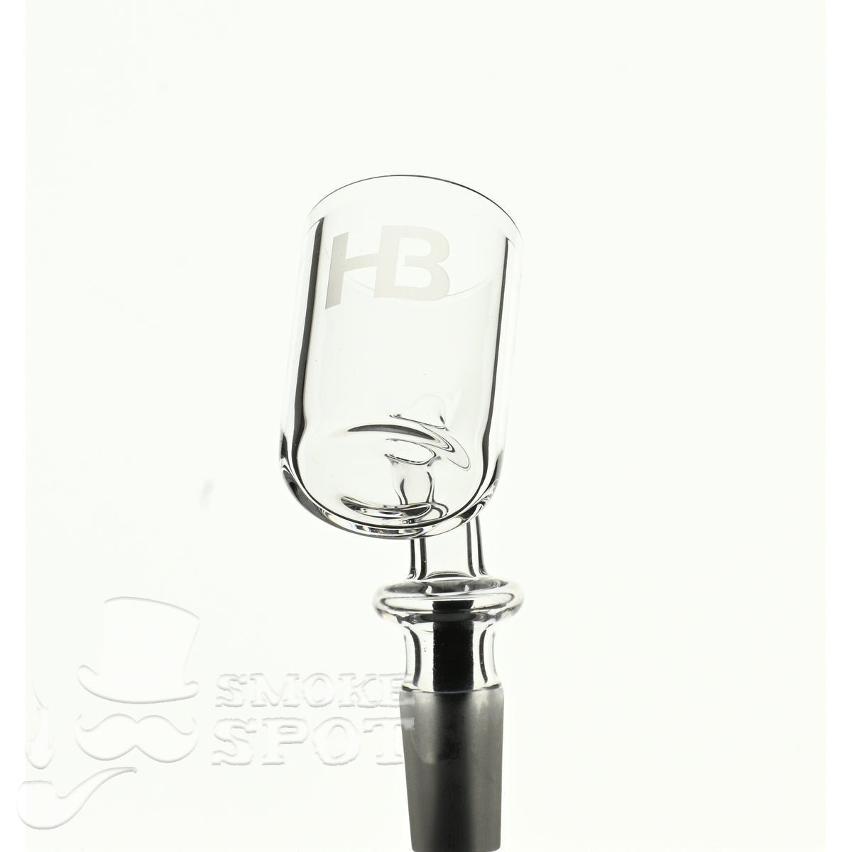 Close-up of Joel Halen 45 degree 14 mm 30 mm quartz bucket flat bottom banger - Smoke Spot Glass