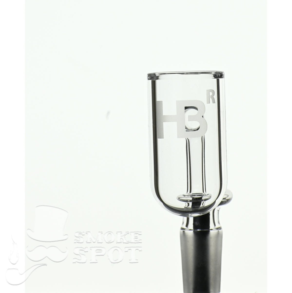 Close-up of Joel Halen 90 degree 14 mm quartz banger with 25 mm round bottom bucket
