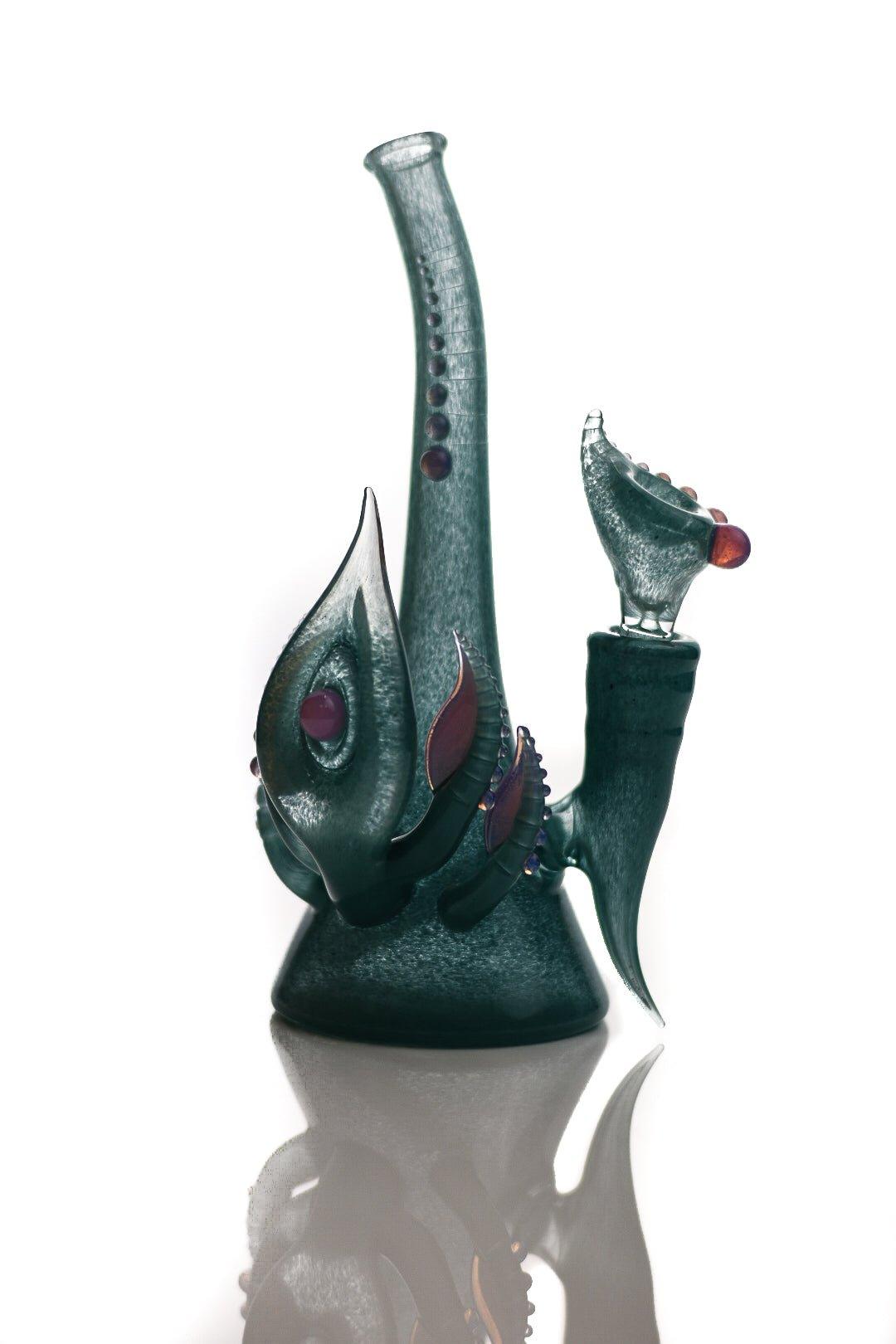 Close-up of Joint Forces Baby Blue Rig Slide and Bat - Smoke Spot Smoke Shop