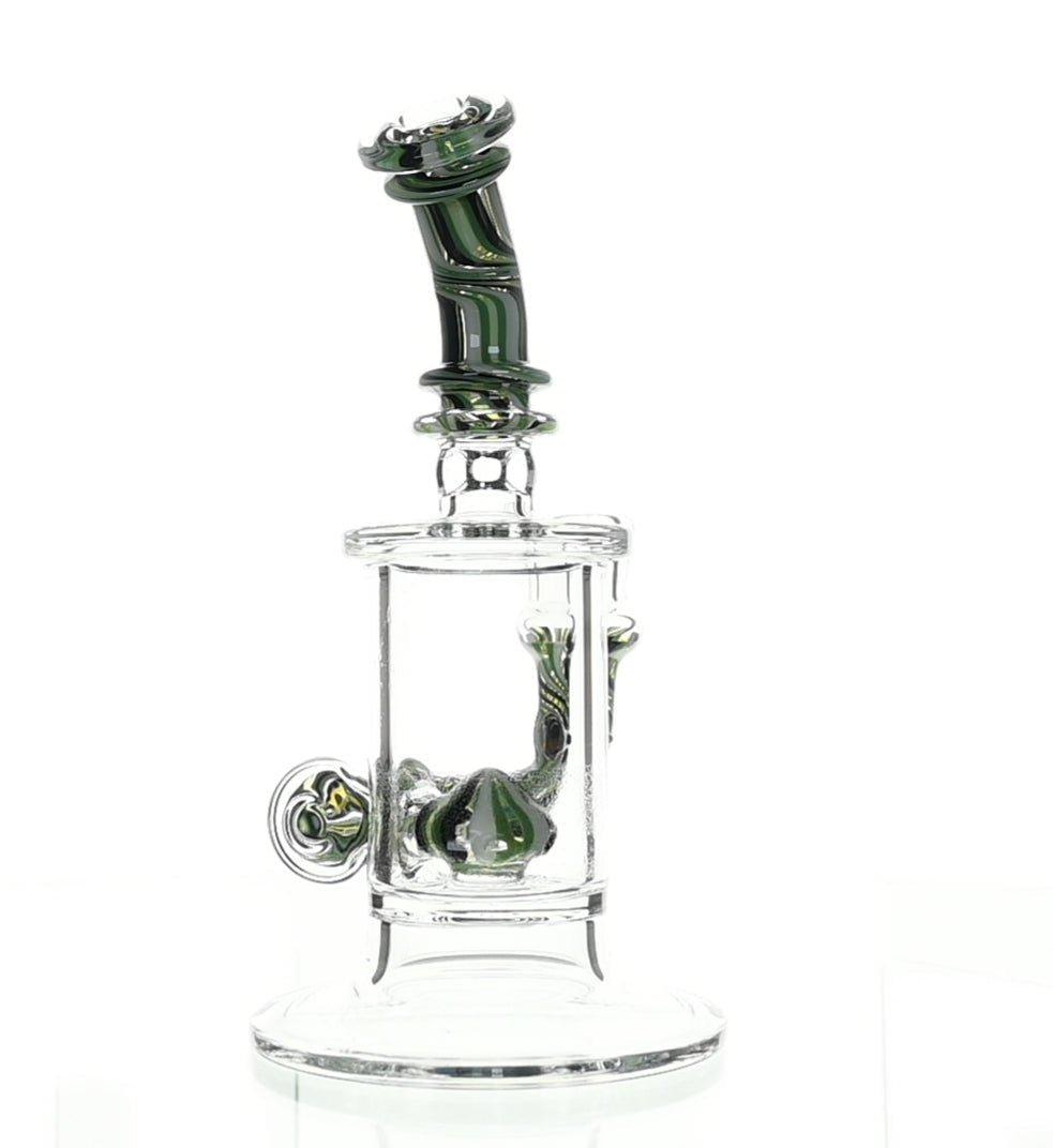 Kosher Certified Turquoise & Black Banger Hanger - Heady Glass - Scientific Glass - bongs - Smoke Spot Smoke Shop