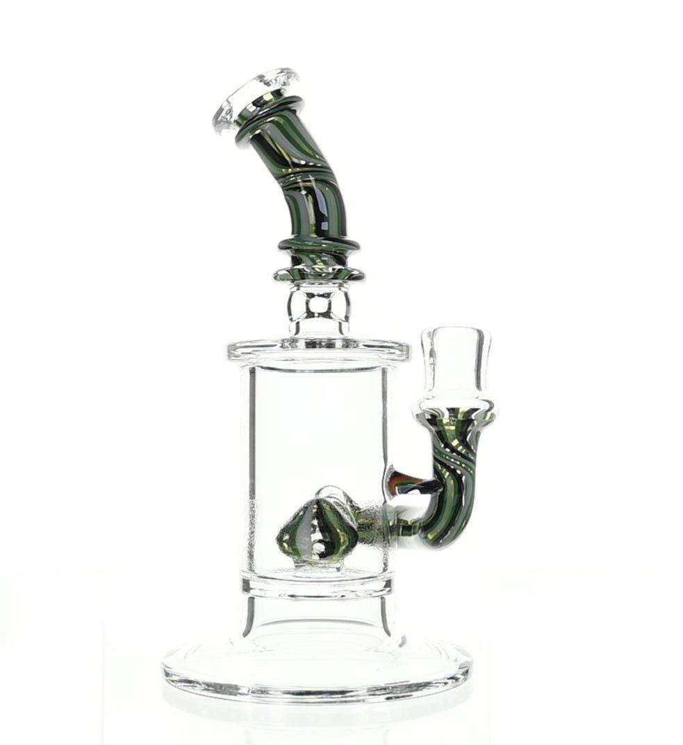 Kosher Certified Turquoise & Black Banger Hanger - Heady Glass - Scientific Glass - bongs - Smoke Spot Smoke Shop