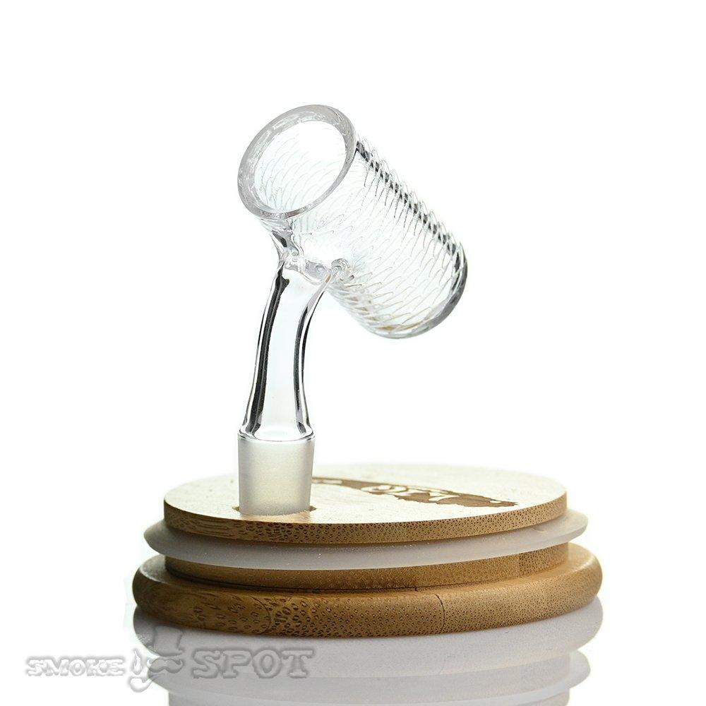 Side view of Long Island 14mm 45 degree round diagonal engraved quartz banger