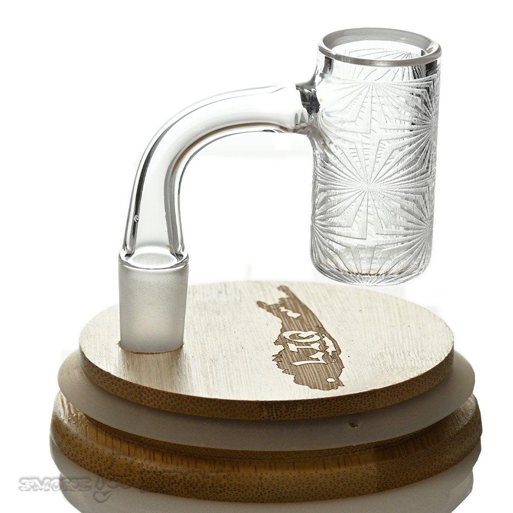 Long Island 14mm 90 Degree Burst Etched Quartz Banger - Premium Glass Accessory for Dabbing