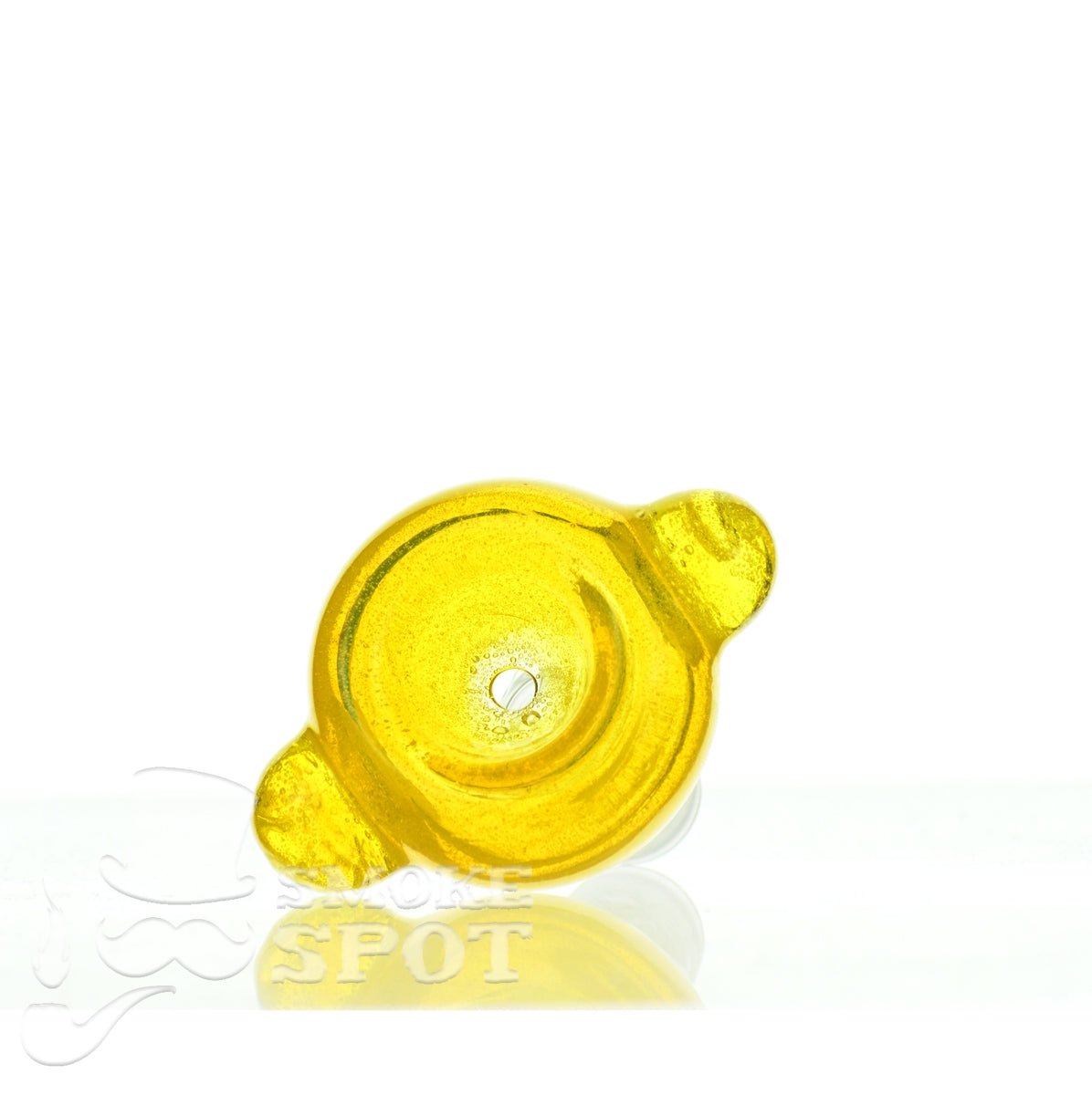 Side view of Mathematix Full Color Bubble Bowl Yellow premium glass bowl