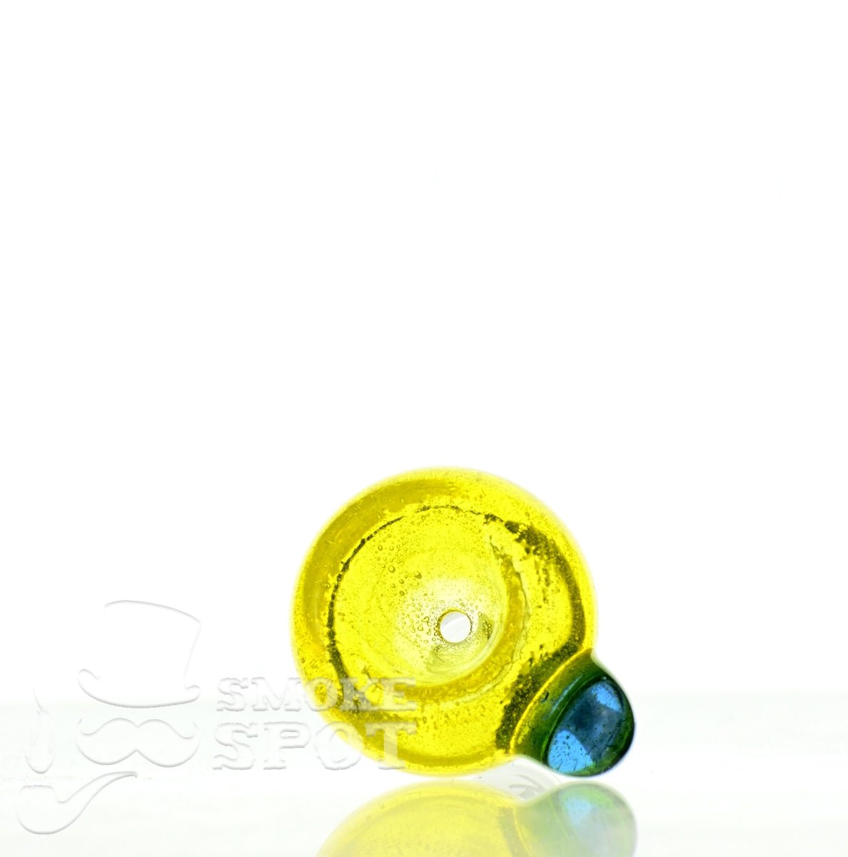 Close-up of Mathematix Full Colors Single Dots 101 glass bowl with colorful dots - Smoke Spot
