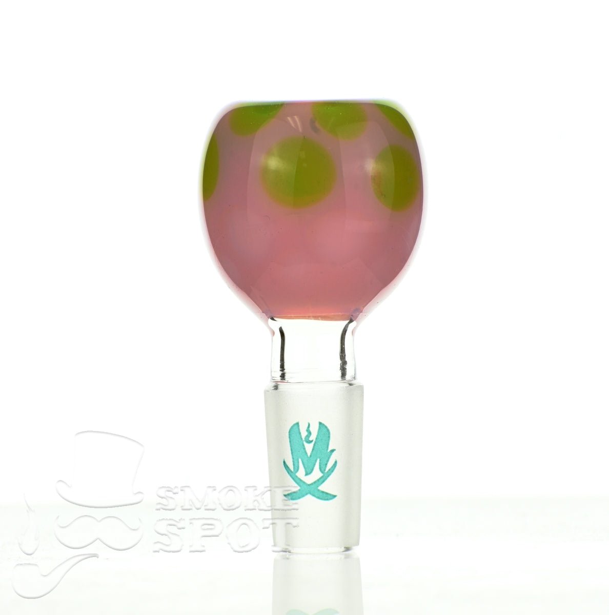 Mathematix Pink with Dots 14mm Glass Bowl - Premium Dry Herb Slide Accessory