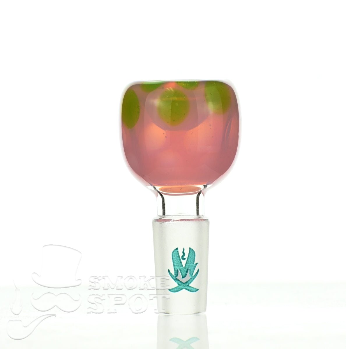 Mathematix Pink with Dots 14mm Glass Bowl - Premium Dry Herb Slide Accessory