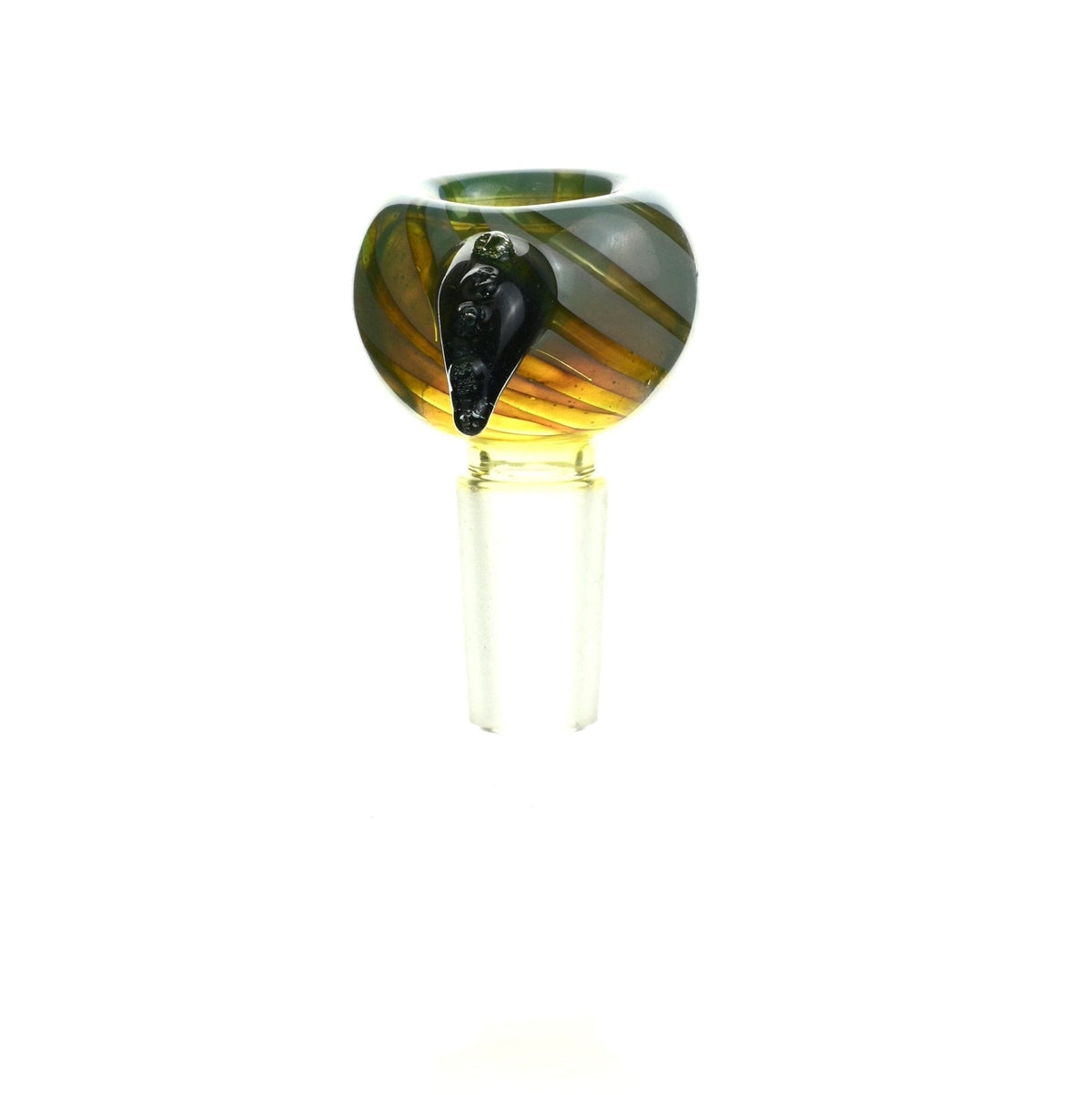 Side view of Mathematix Reversal Bowl with Colored Hook 110 - Premium 14mm Glass Accessory
