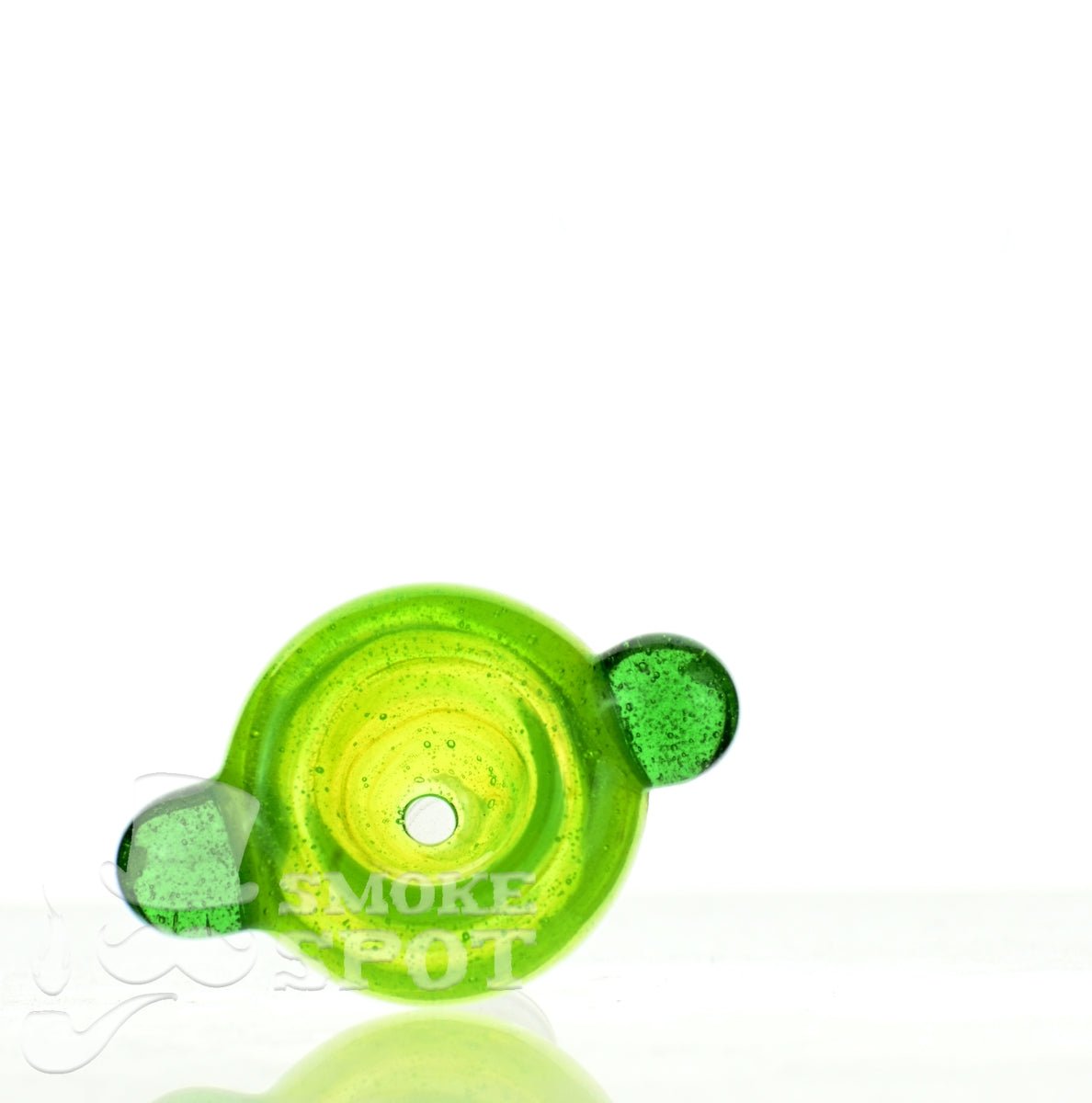 Close-up of Mathematix Slyme Colors Two Dots 103 glass bowl showing slyme colors and design