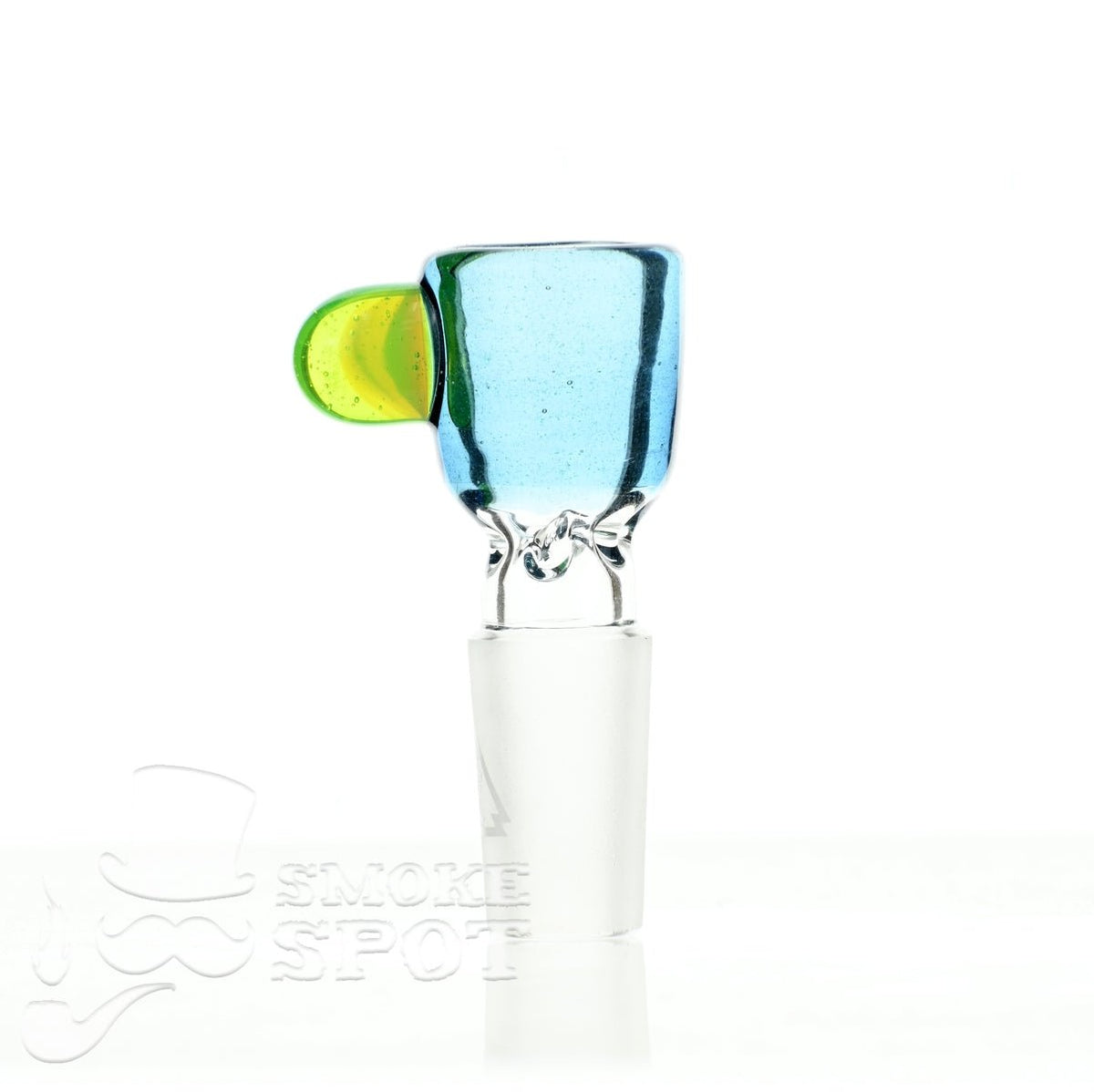 Side view of Mathematix Tea Cup Colored Handle 14 mm glass bowl