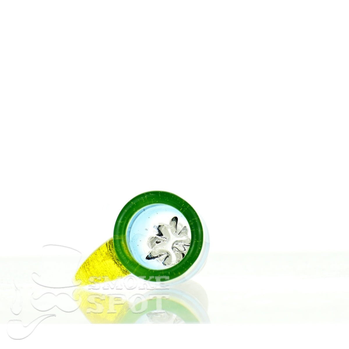 Close-up of Mathematix Tea Cup Trio 14mm Glass Bowl with Hook and Ice Pinch