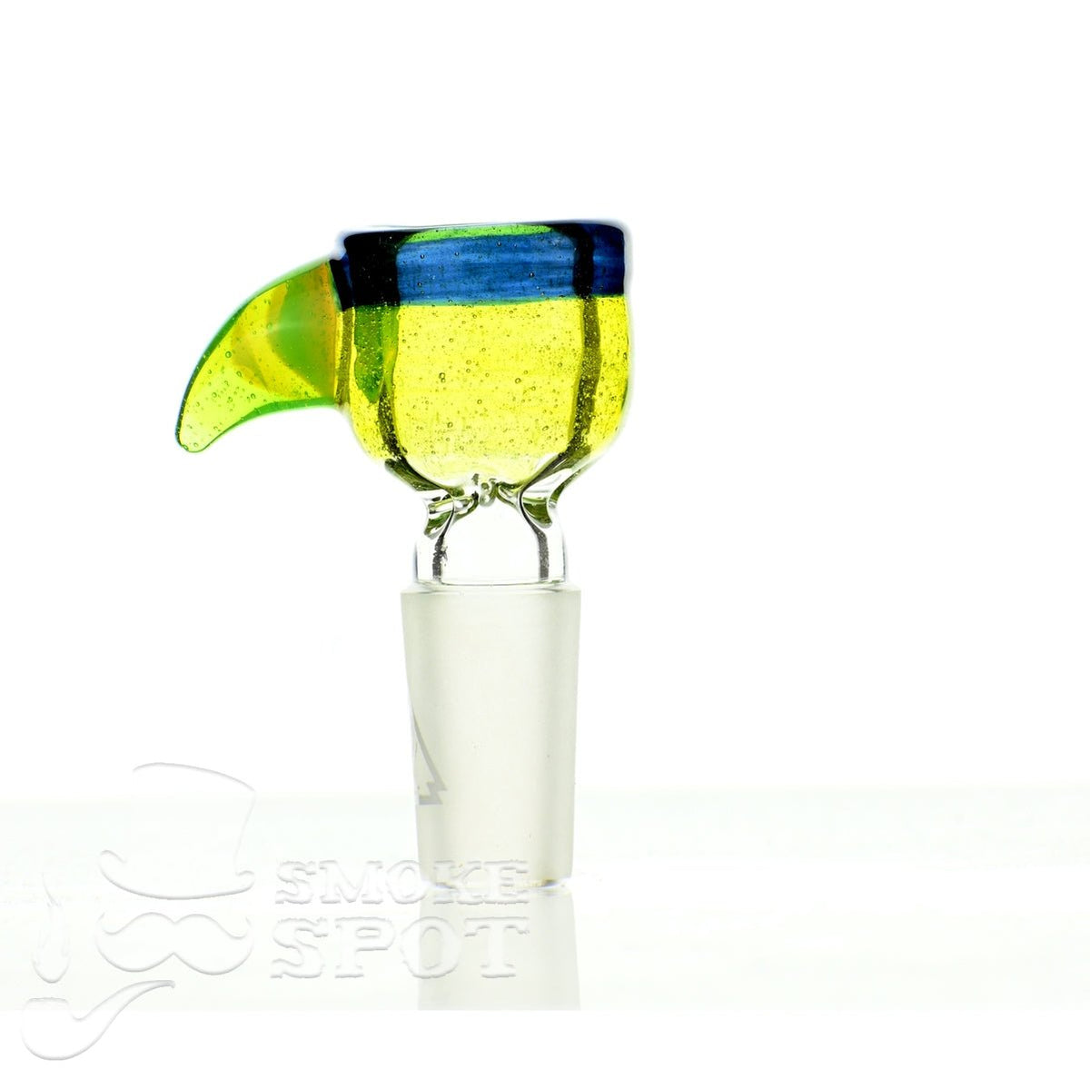 Side view of Mathematix Tea Cup Trio 14mm Glass Bowl with Hook and Ice Pinch