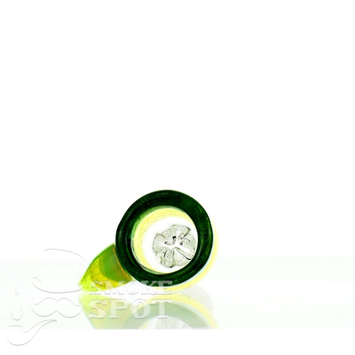 Close-up of Mathematix Tea Cup Trio 14mm Glass Bowl with Hook and Ice Pinch