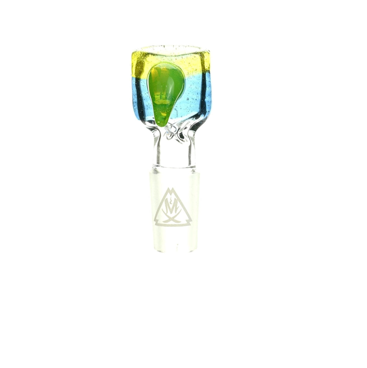 Mathematix 14mm teacup bowl with hook tri color glass accessory for dry herb rigs
