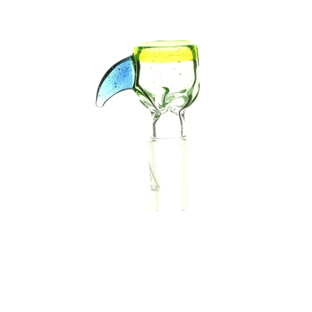 Close-up of Mathematix teacup bowl with hook tri color 9 glass accessory