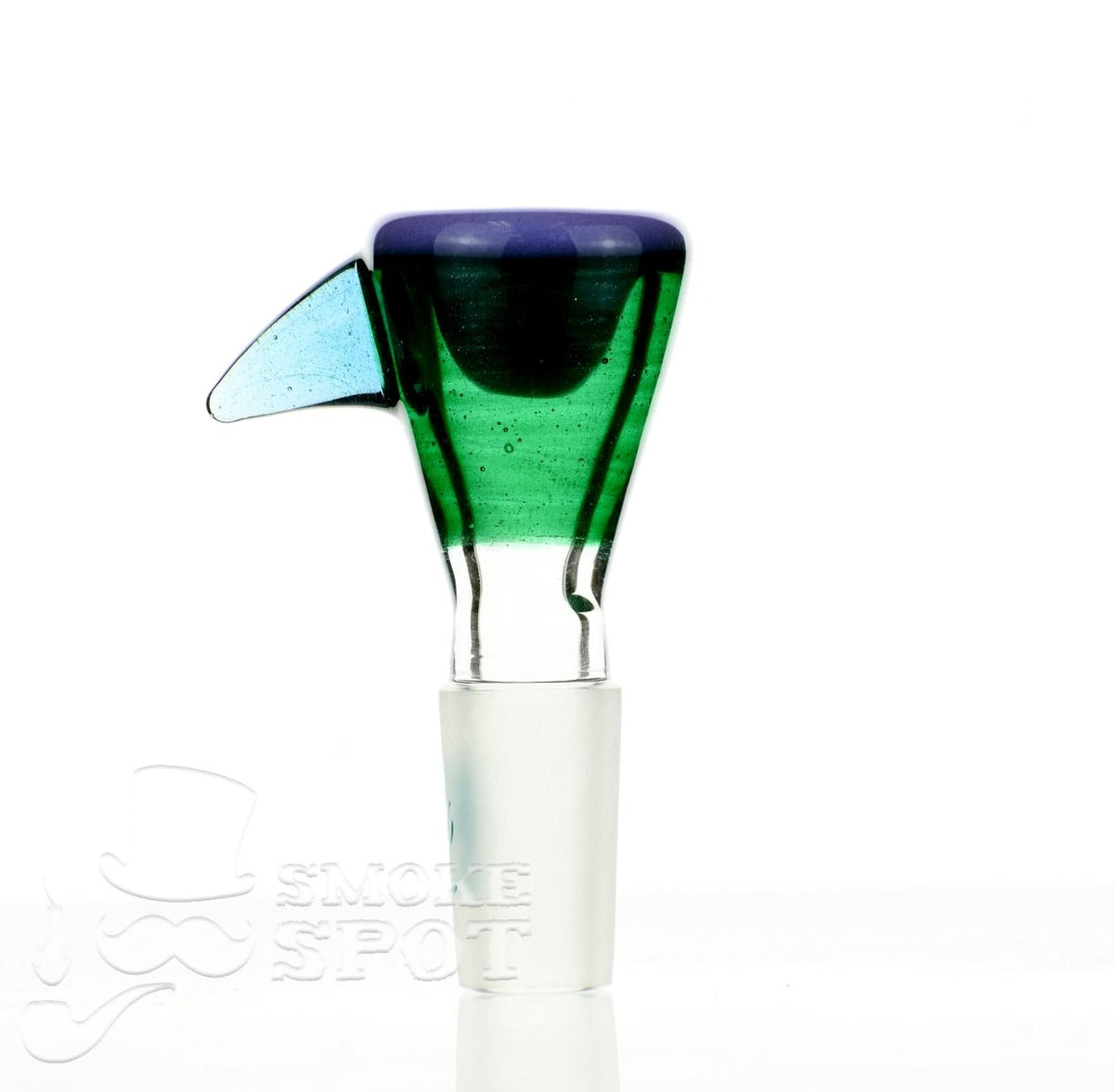 Side view of Mathematix Tri Color Funnel 14 mm Bowl 102 glass bowl