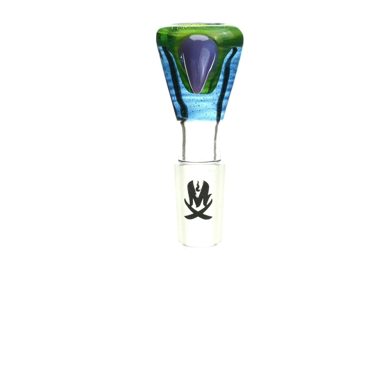 Side view of Mathematix Tri Color Funnel 14 mm Bowl 107 showcasing tri-color design