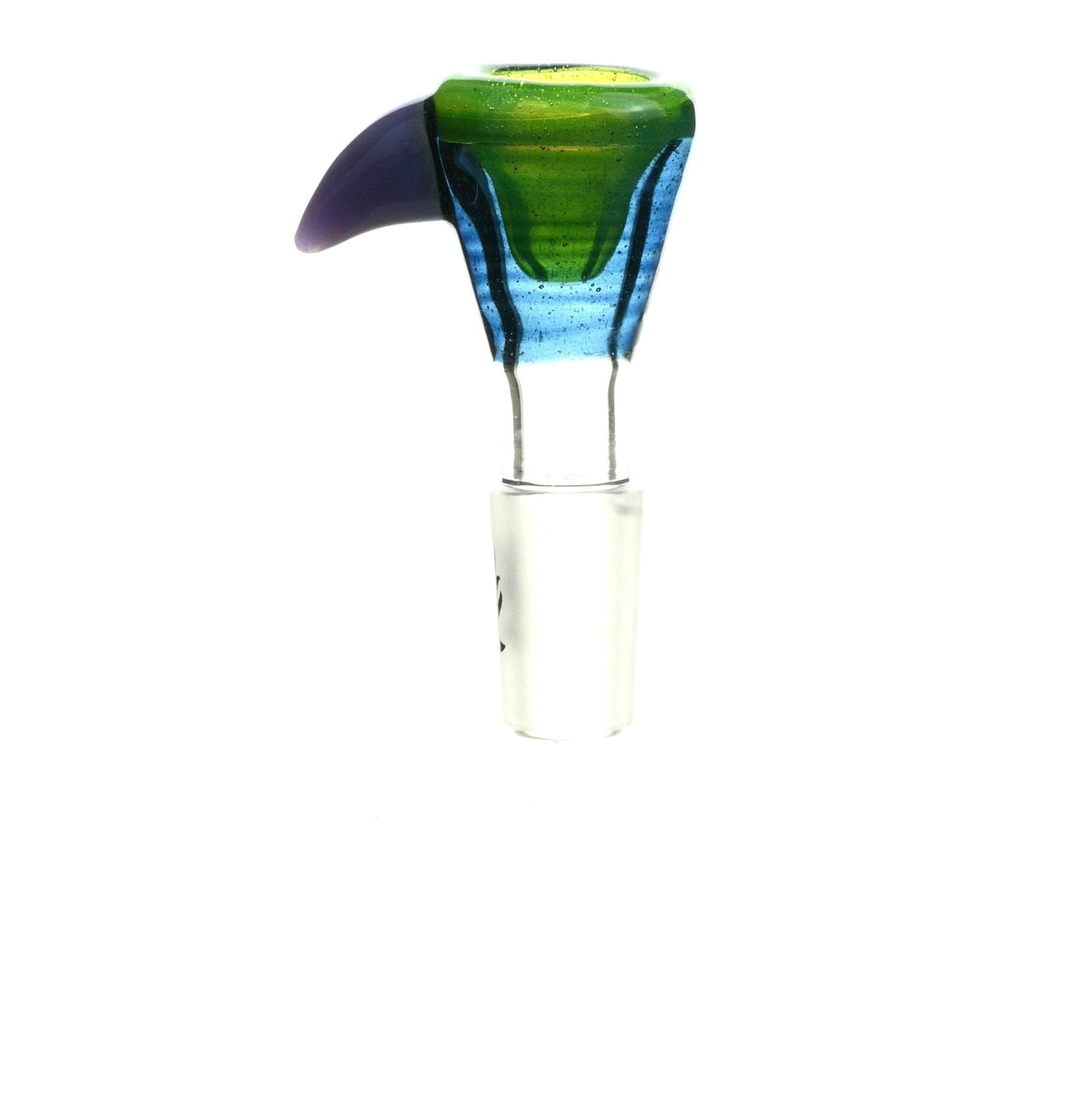 Close-up of Mathematix Tri Color Funnel 14 mm Bowl 107 glass craftsmanship