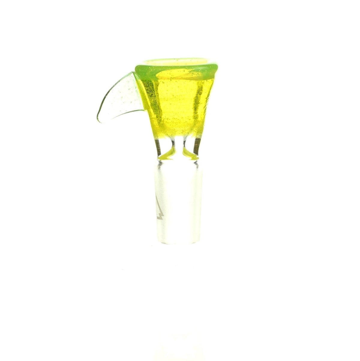 Close-up of Mathematix tri color funnel 14 mm bowl 112 glasswork