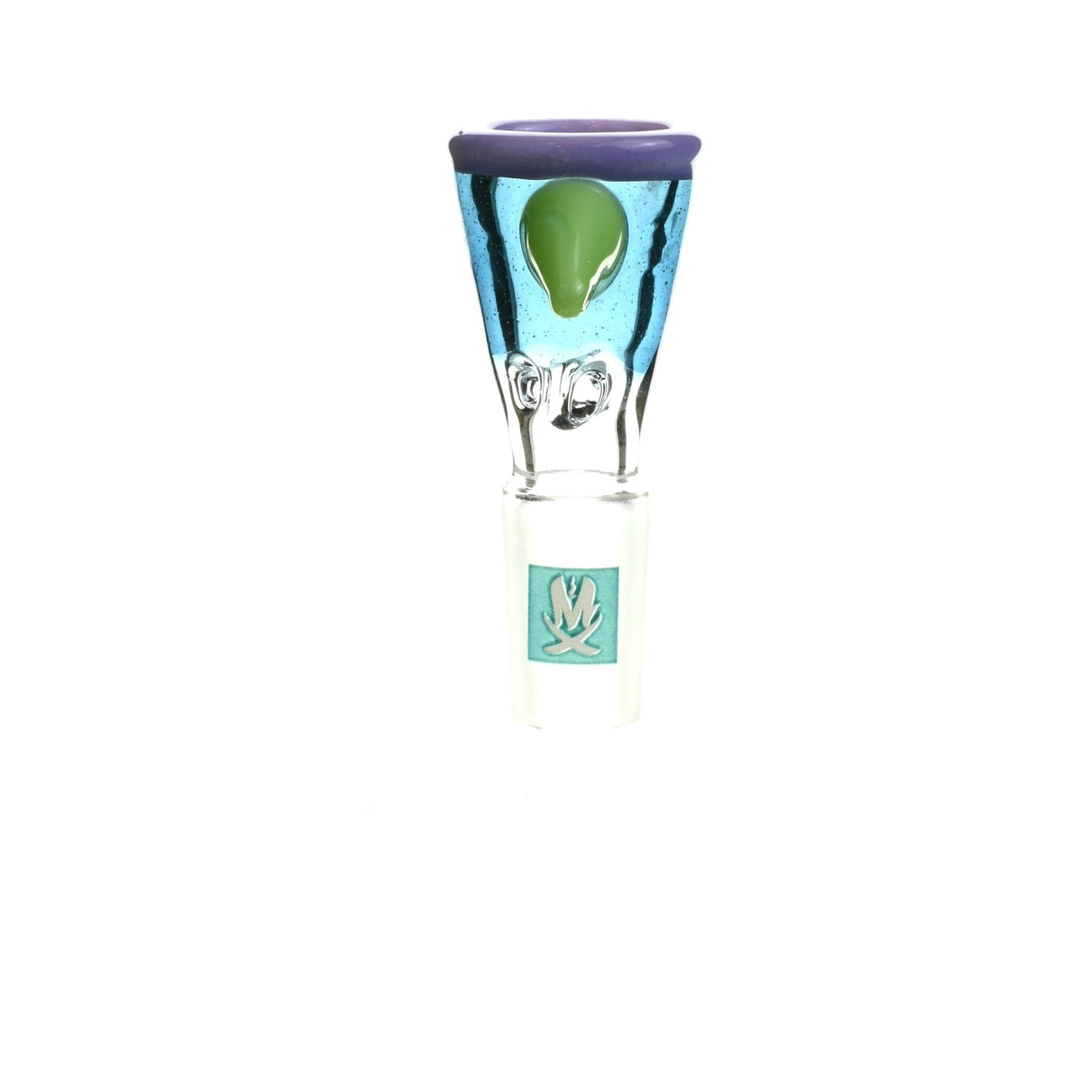Mathematix tri color funnel ice pinch 14 mm glass bowl for dry herb slide - Smoke Spot