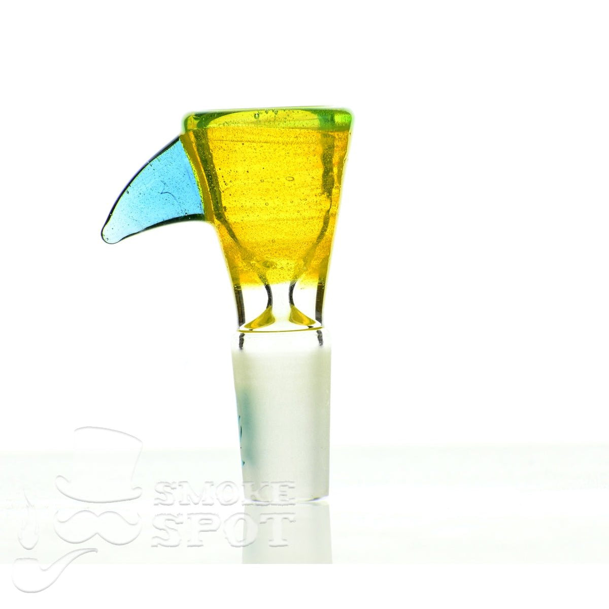 Close-up of Mathematix Trio w Hook 14mm Bowl 103 glass bowl for rigs
