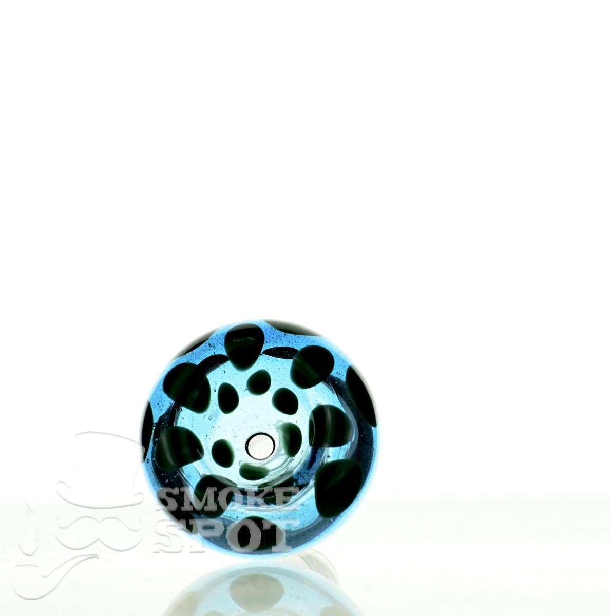 Close-up of Mathematix with dots 14mm glass bowl showing detailed craftsmanship - Smoke Spot