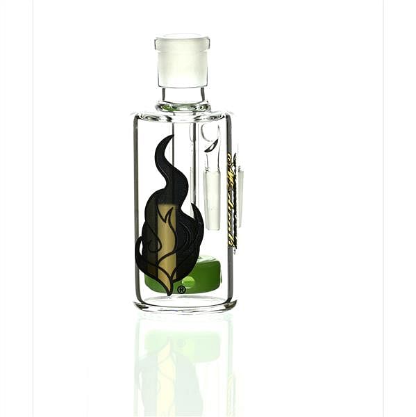 Medicali Ash Catcher Gold Black on Light Green 90 Degree 14 mm - Smoke Spot Smoke Shop