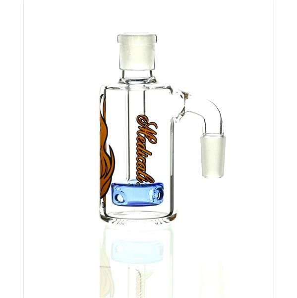 Medicali Ash Catcher Oranger Black on Blue 90 Degree 14 mm - Premium Glass Accessory at Smoke Spot