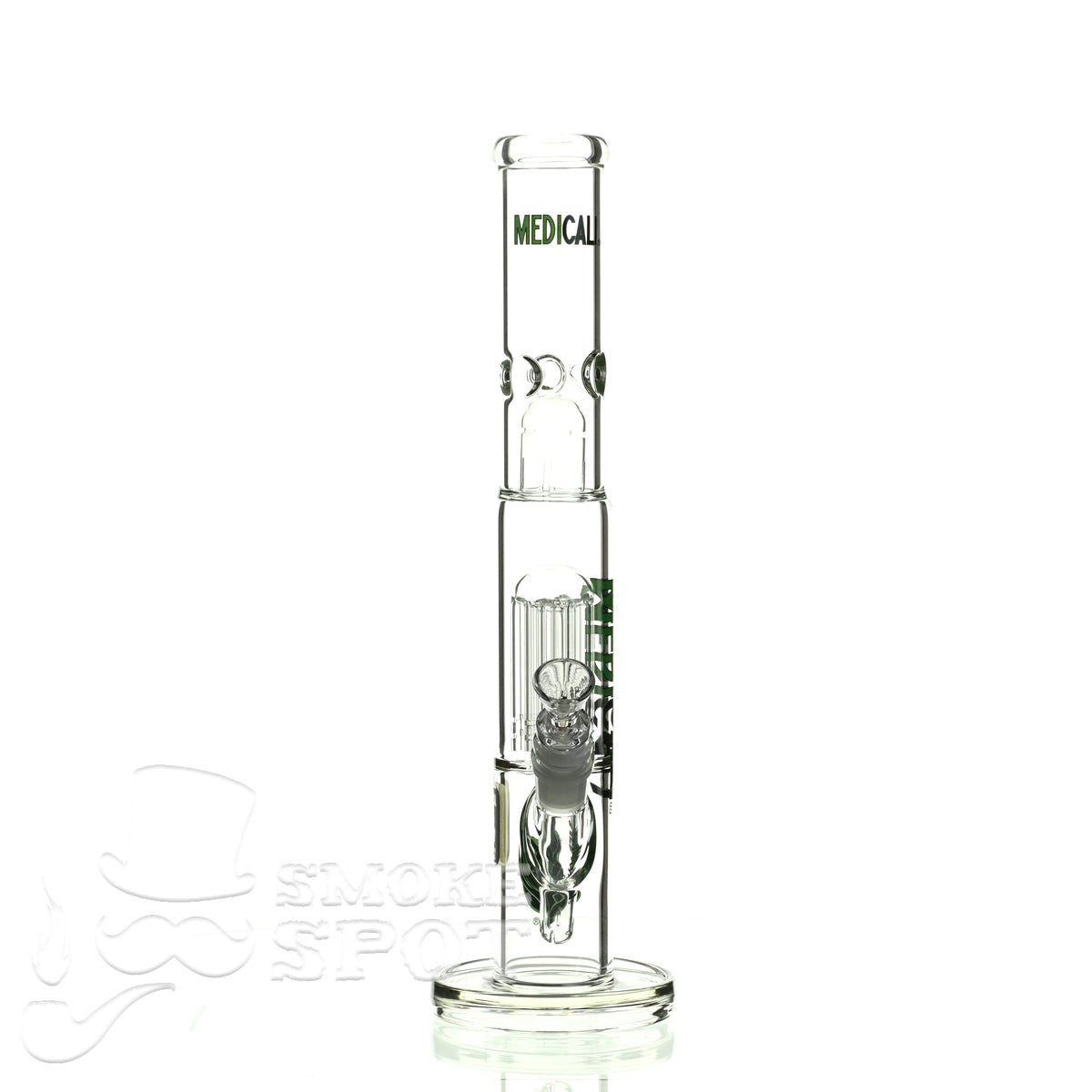 Medicali glass 14 inch 8 tree straight waterpipe premium scientific glass