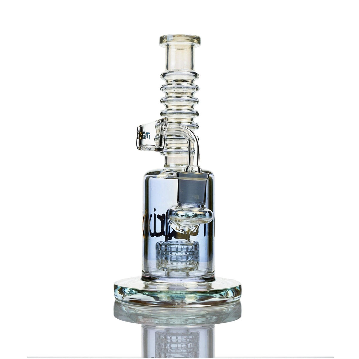Side view of Metrix Glass Rig Metrix Perculator 9 inch - Smoke Spot Glass