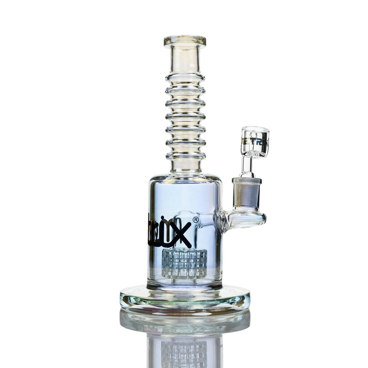 Close-up of Metrix Perculator on Metrix Glass Rig - Smoke Spot Glass