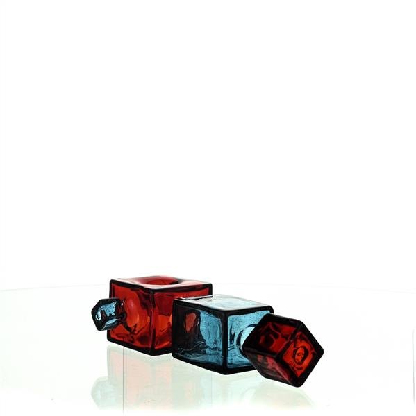 MIKE G GLASS HANDPIPE POMEGRANATE & ATOMIC BLUE - SSSS