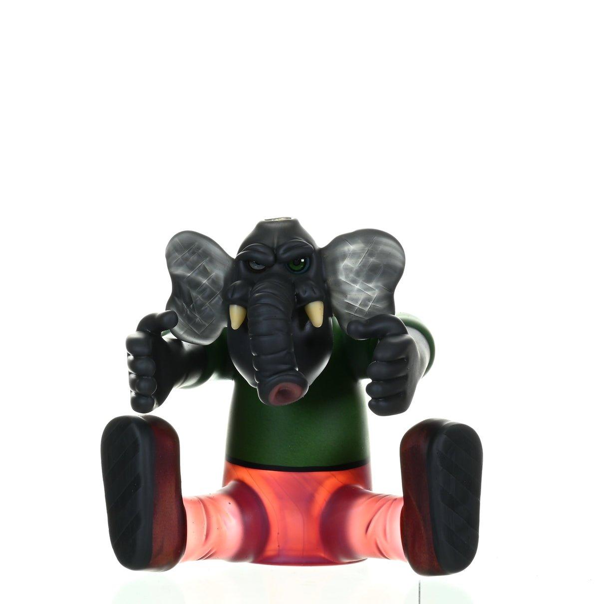 Side view of Morrison Glass Full Body Elephant 10mm Rig - Smoke Spot