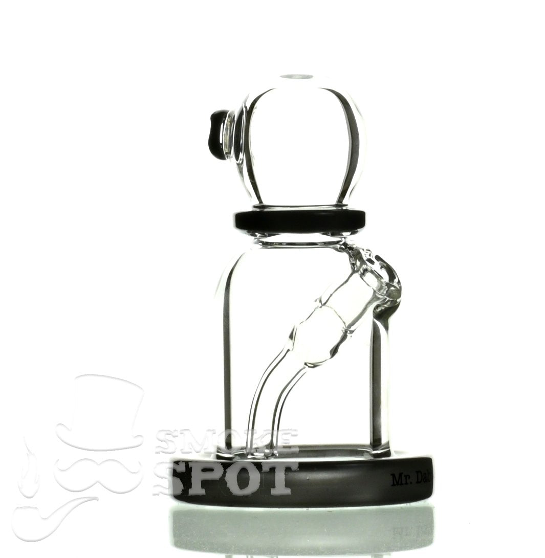Close-up of Mr Dabbinport 5 inch 10mm gray glass rig joint
