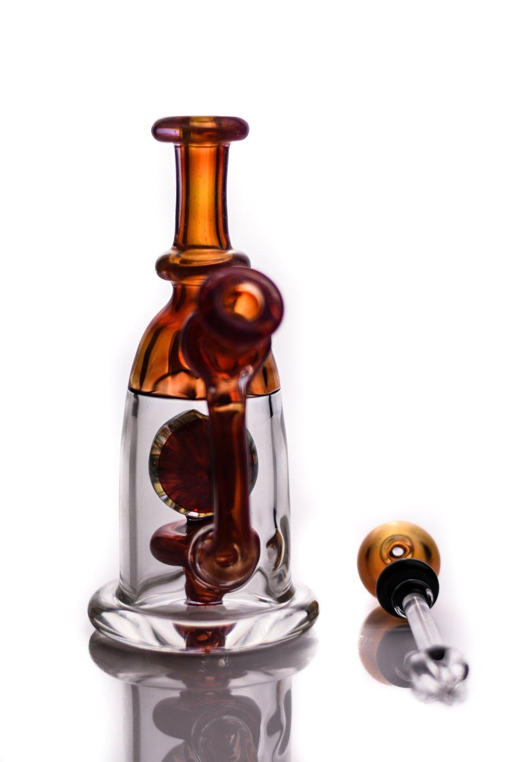 Mtp Glass Aprodesia Minitue waterpipe with matching bubble cap and dabber - Smoke Spot Smoke Shop
