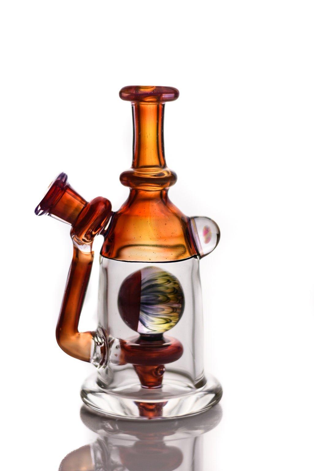 Mtp Glass Aprodesia Minitue waterpipe top view with bubble cap - Smoke Spot