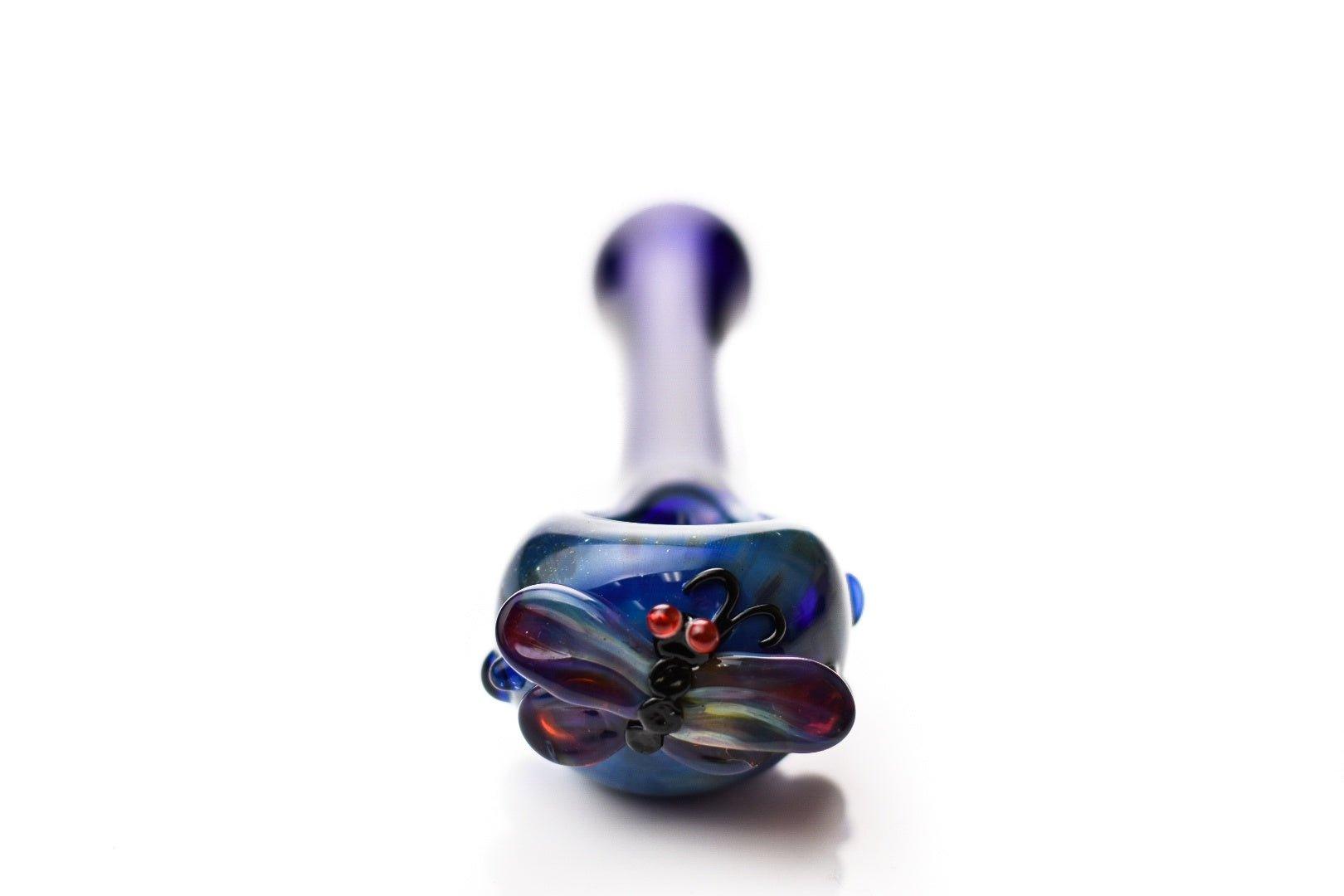 NRVision 6.5" Dark Blue Galaxy Butterfly Handpipe - Smoke Spot Smoke Shop