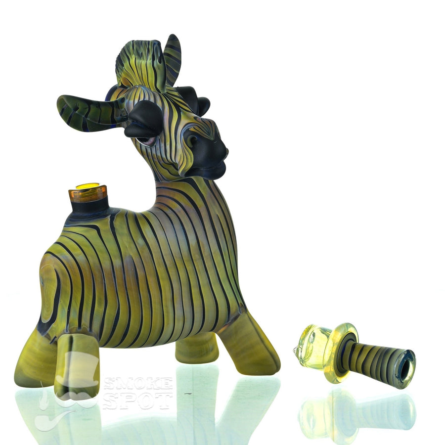 Robertson Glass Zebra with Matching Spinner Cap & signed pelican