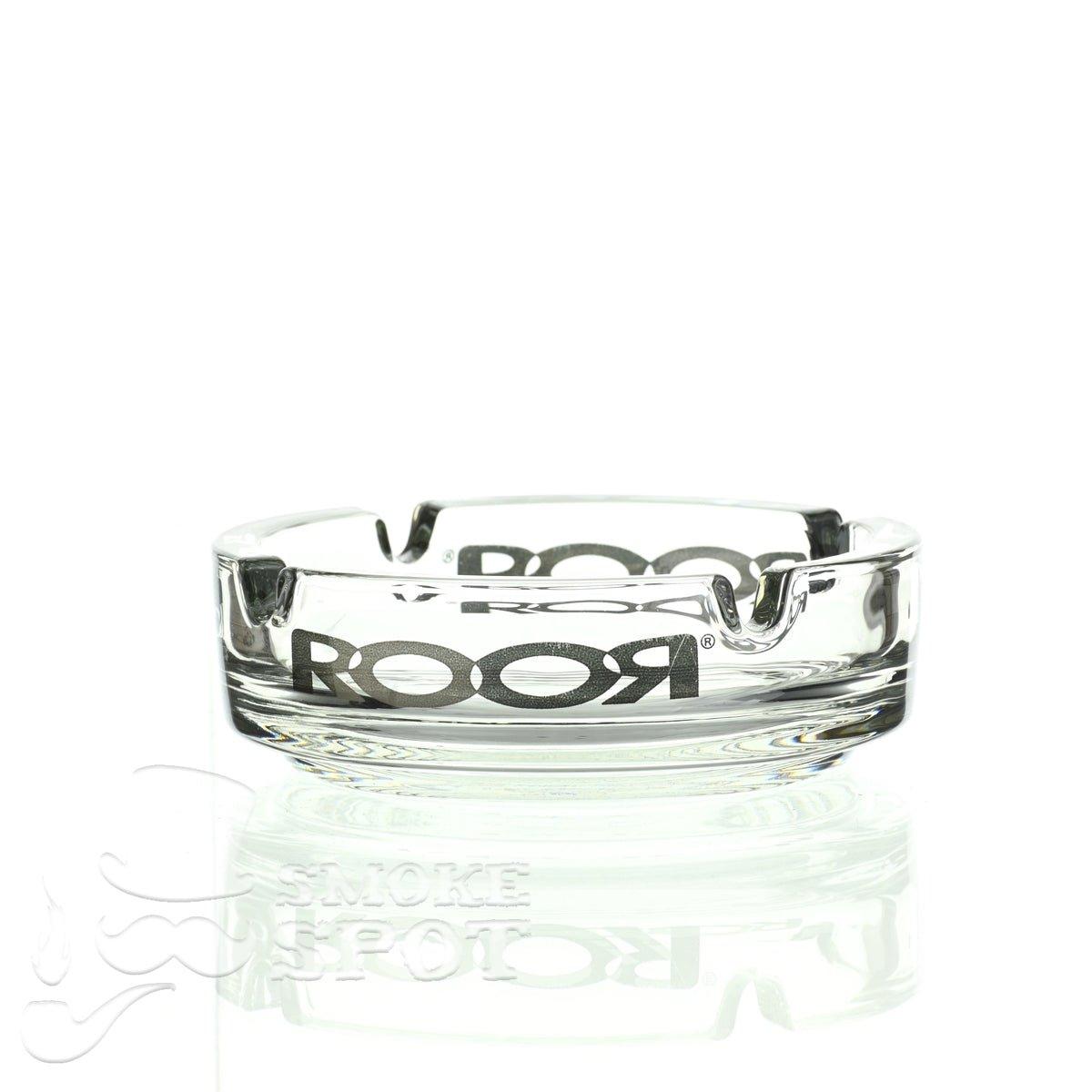 ROOR Ashtray Platinum premium glass ashtray with sleek platinum finish