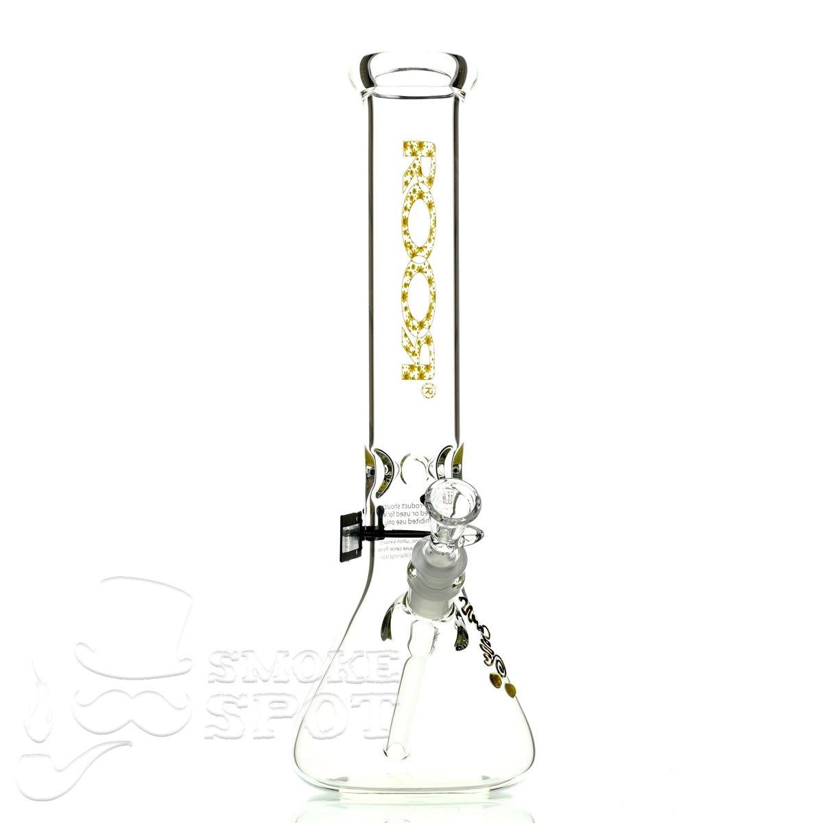Roor Beaker 14 inch daisy side view - Smoke Spot premium glass bong