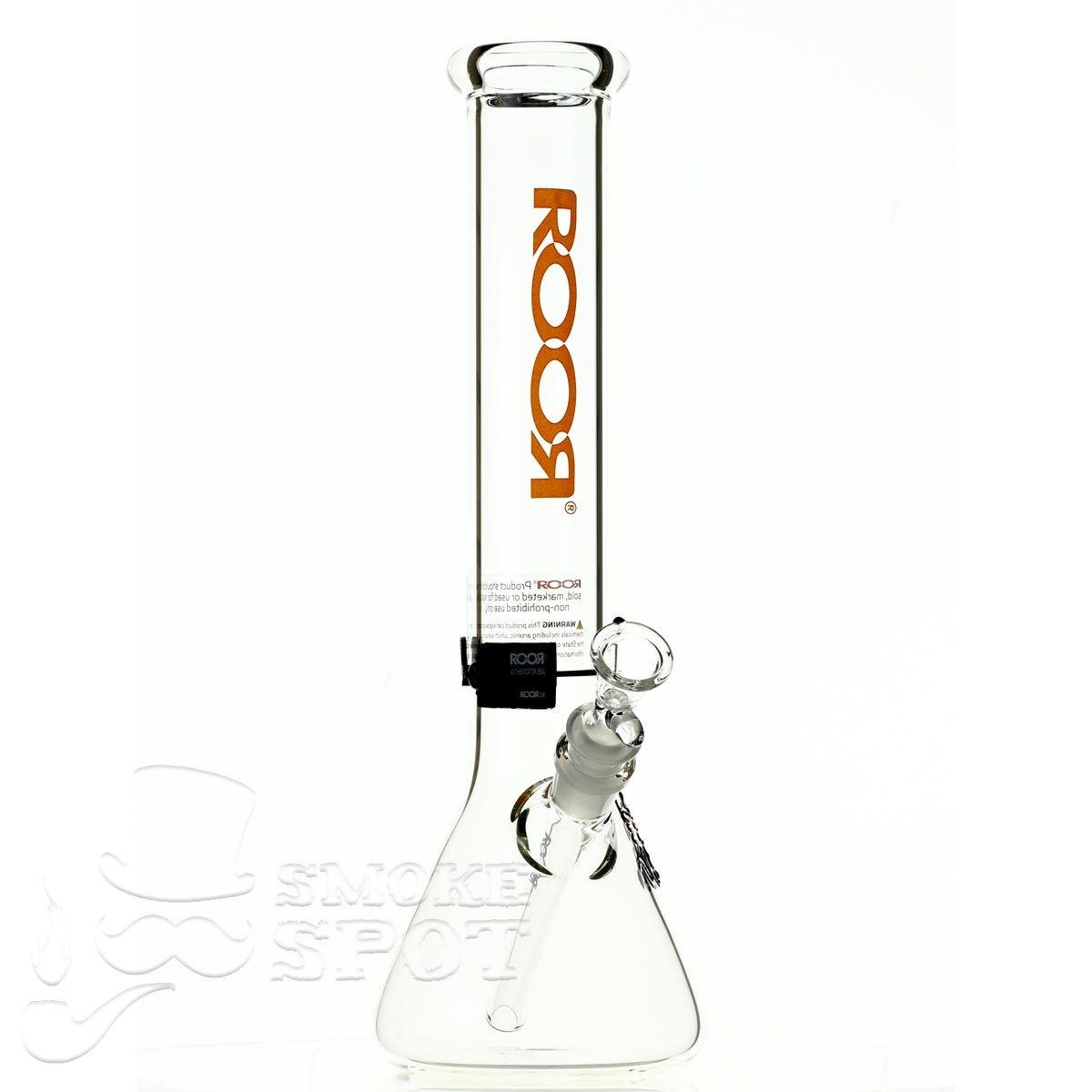 Side view of Roor Beaker 14 inch P-D Orange Glass Bong - Smoke Spot Smoke Shop