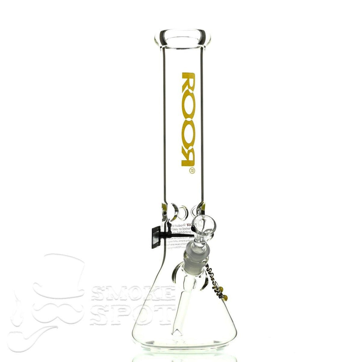 Close-up of Roor Beaker 14 inch yellow glass bong - Smoke Spot