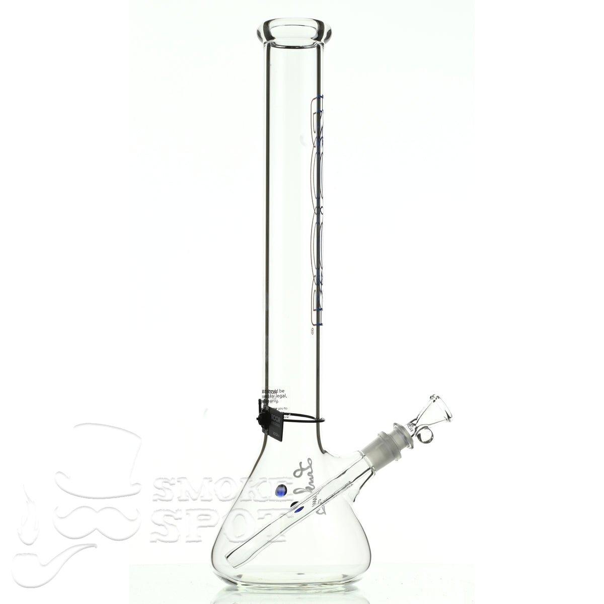 Roor beaker 18 inch P-D blue red outline - Smoke Spot Smoke Shop