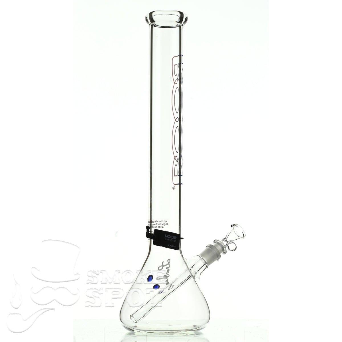 Roor beaker 18 inch P-D blue red outline - Smoke Spot Smoke Shop