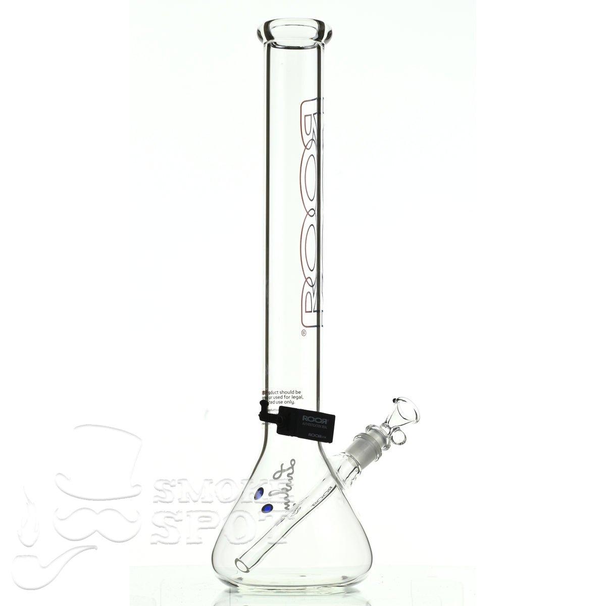 Roor beaker 18 inch P-D blue red outline - Smoke Spot Smoke Shop