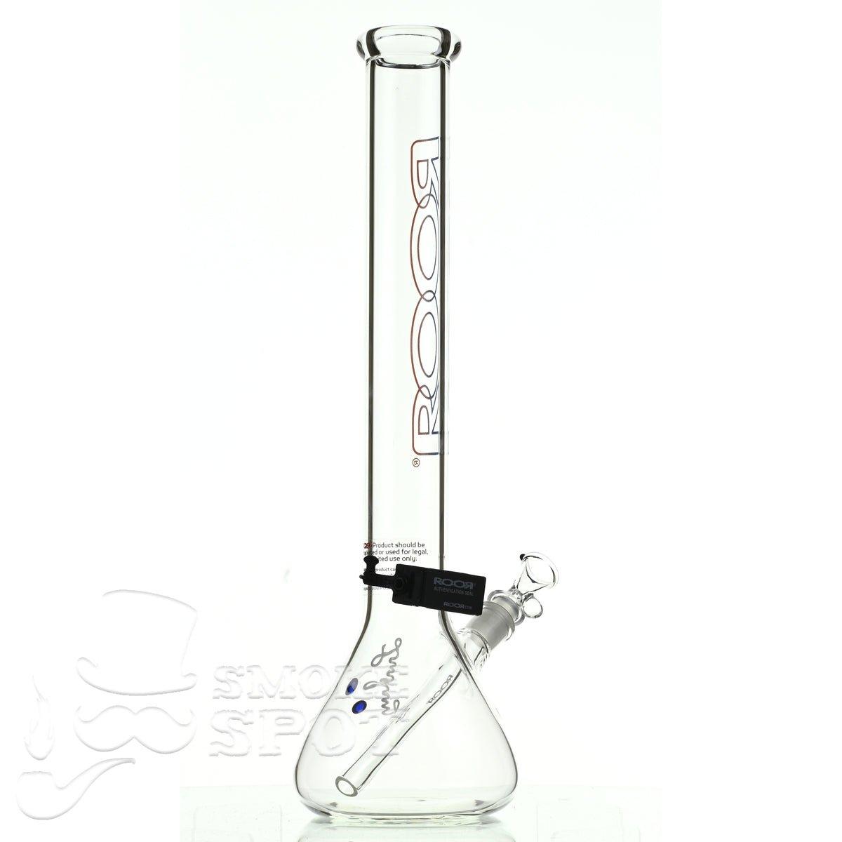 Roor beaker 18 inch P-D blue red outline - Smoke Spot Smoke Shop