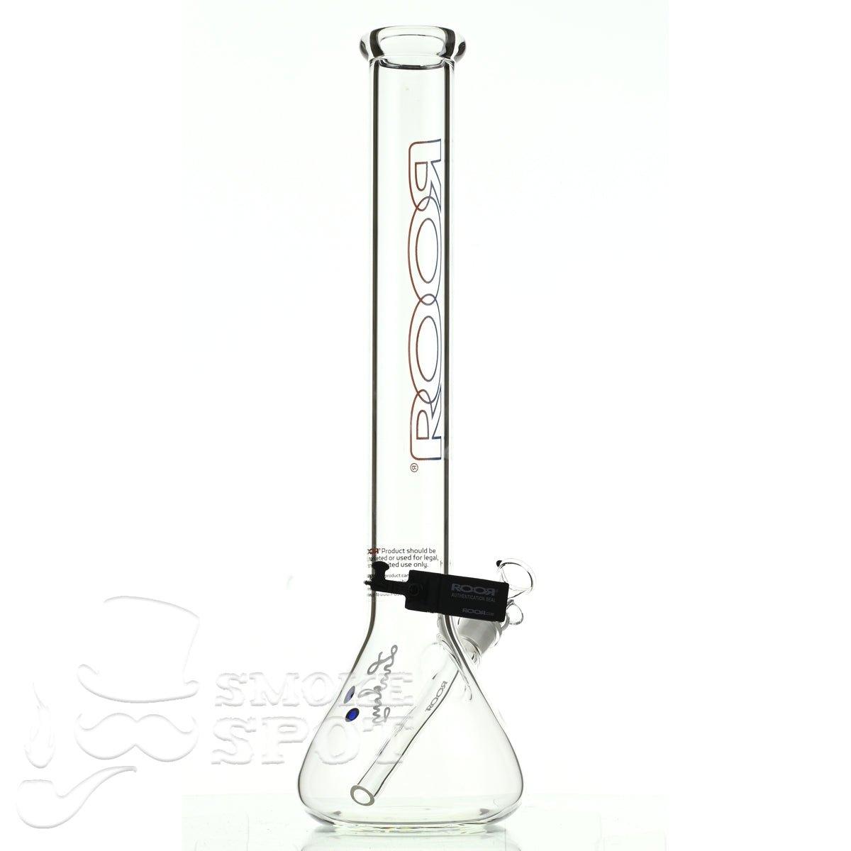 Roor beaker 18 inch P-D blue red outline - Smoke Spot Smoke Shop