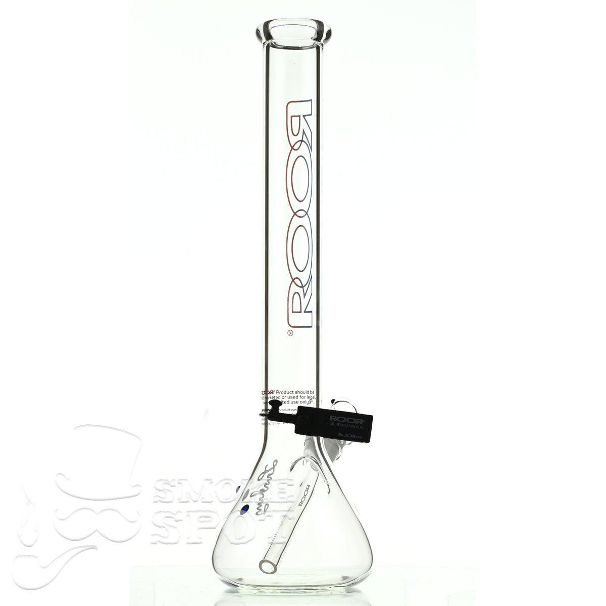 Roor beaker 18 inch P-D blue red outline - Smoke Spot Smoke Shop